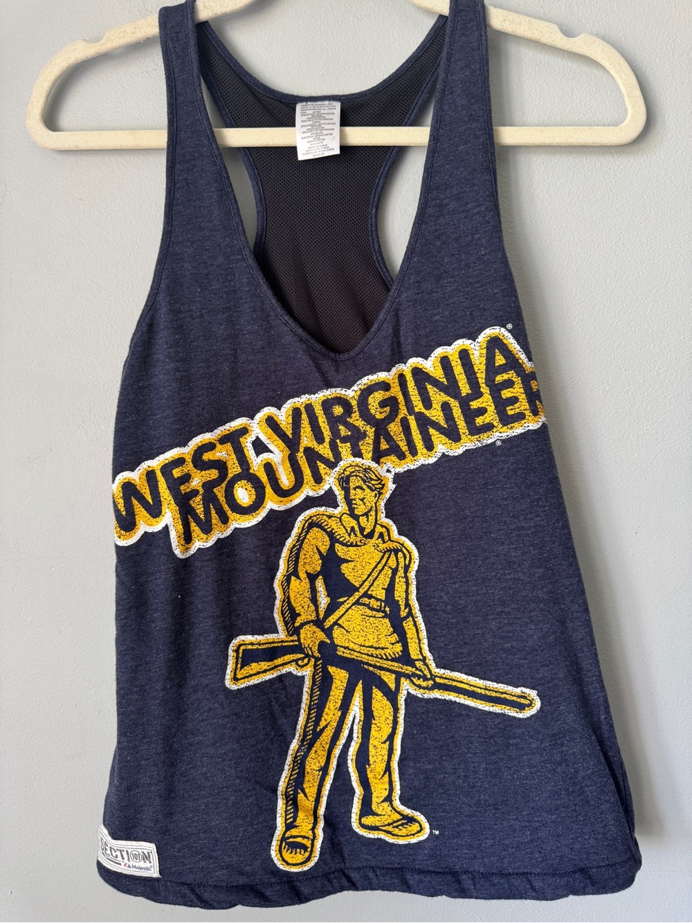 West Virginia Mountaineers Navy Racerback Tank Top